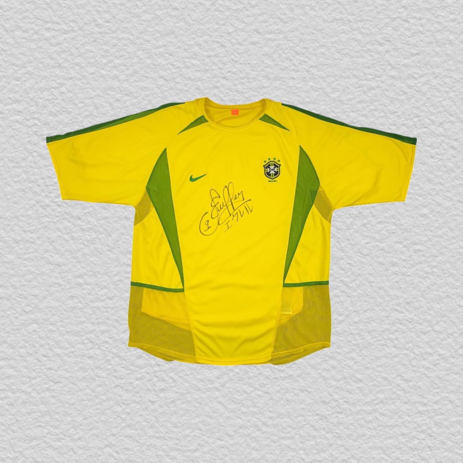 Rare Vintage 2002-2004 Brazil Nike Football Shirt Signed Authentic