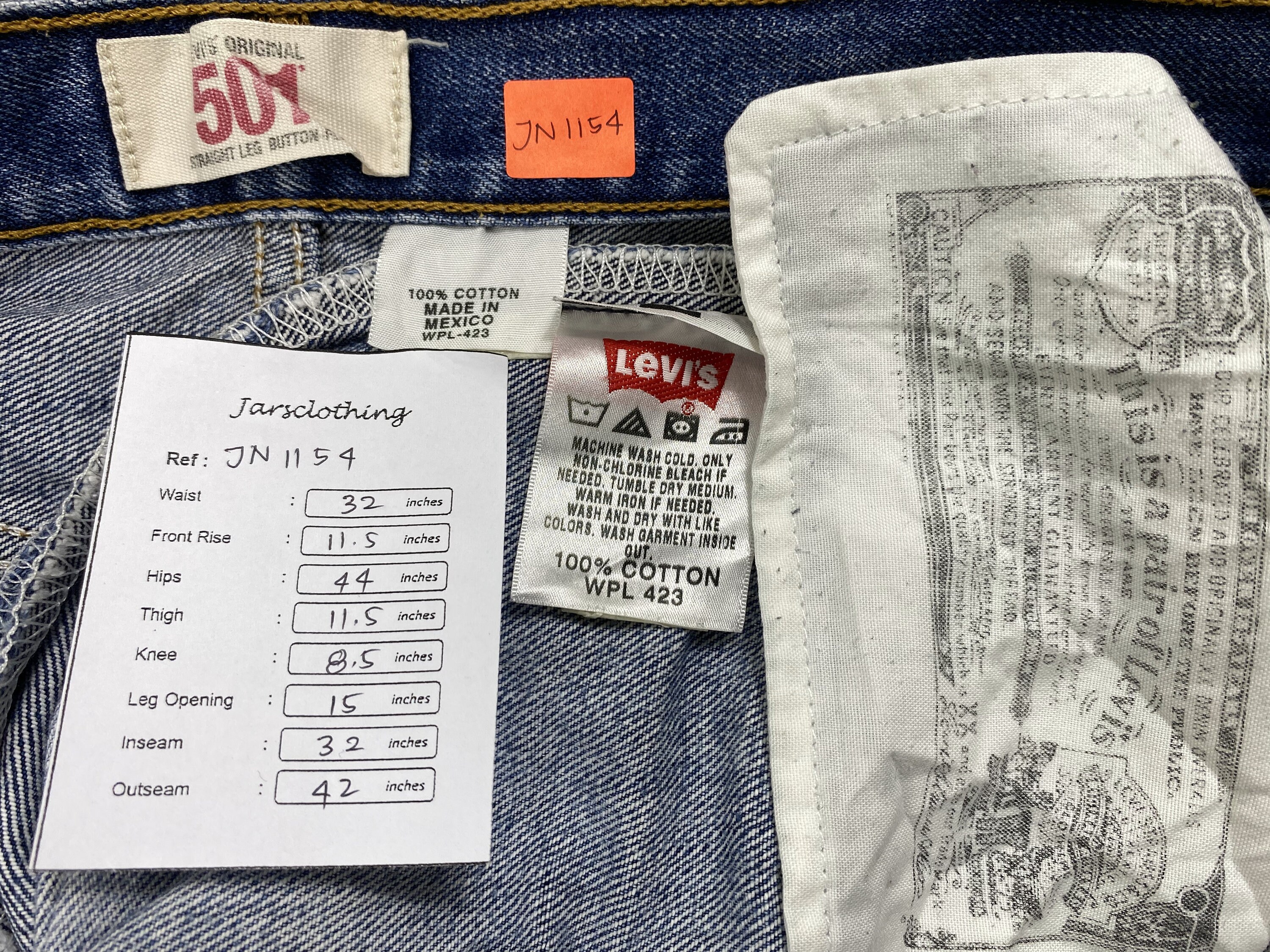 Vintage Levi's 501 Jeans 32x32 Blue Distressed Denim Red | Etsy