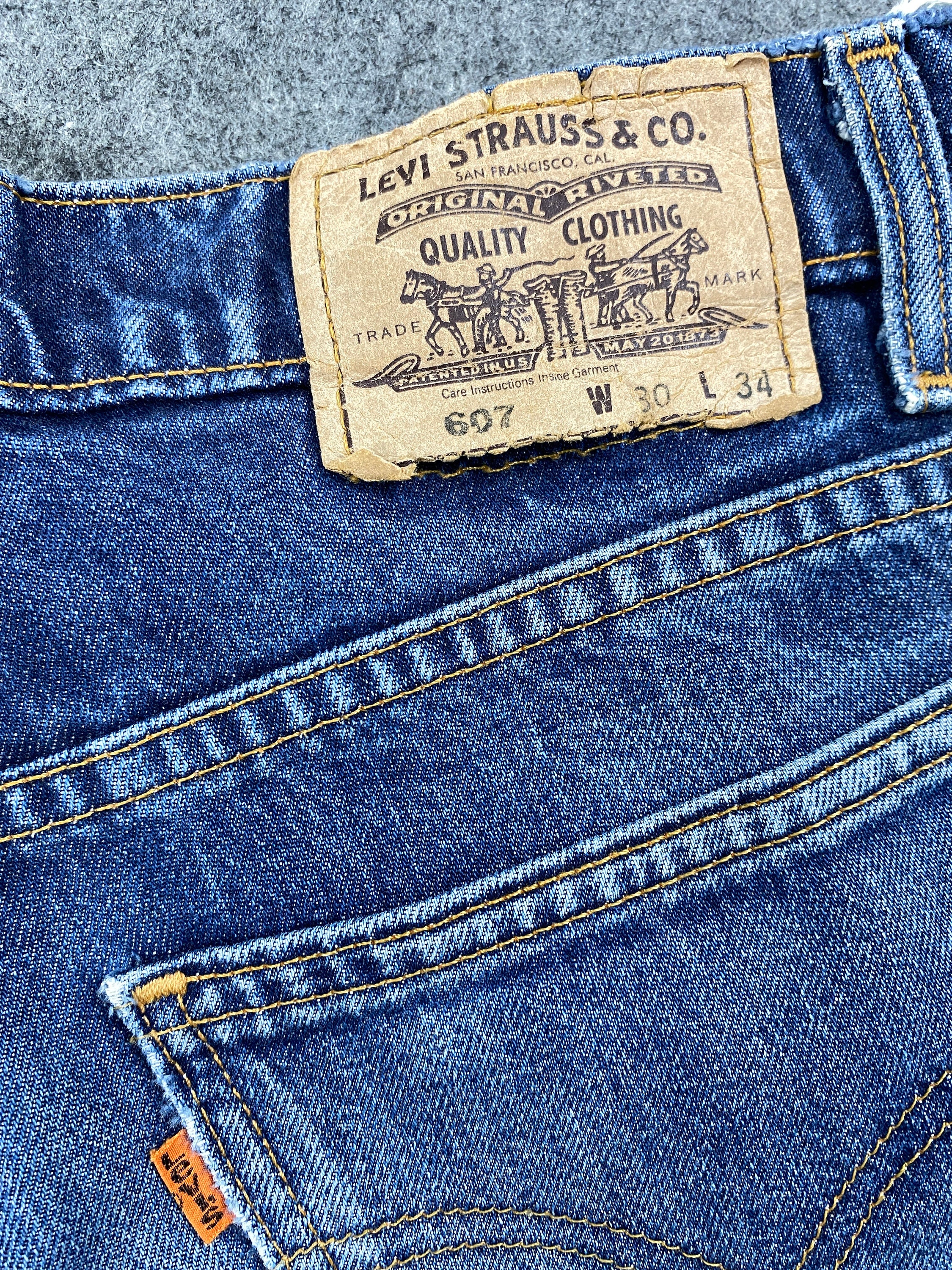Vintage Levi s 607 Orange Tab Jeans 29x29 Blue Distressed Denim Faded Denim Grunge Style Vintage Denim Unisex Jeans Etsy Denmark