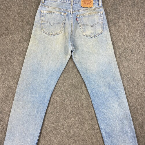 90's Vintage Levi's 501 USA Jeans 32x30.5 Light Blue Wash Denim Red Tab Faded shops Denim Grunge Style Vintage Denim Unisex Jeans