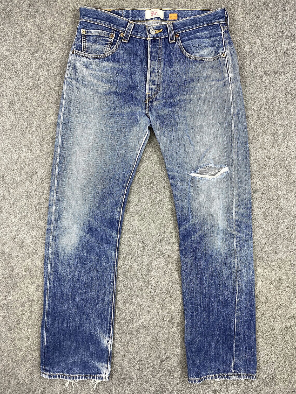 Vintage Levi's 501 Jeans 32x32 Blue Distressed Denim Red - Etsy