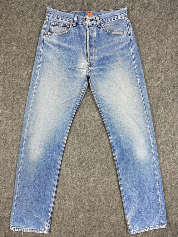 90's Vintage Levi's 501 Jeans 31x32 Blue Wash Denim | Etsy