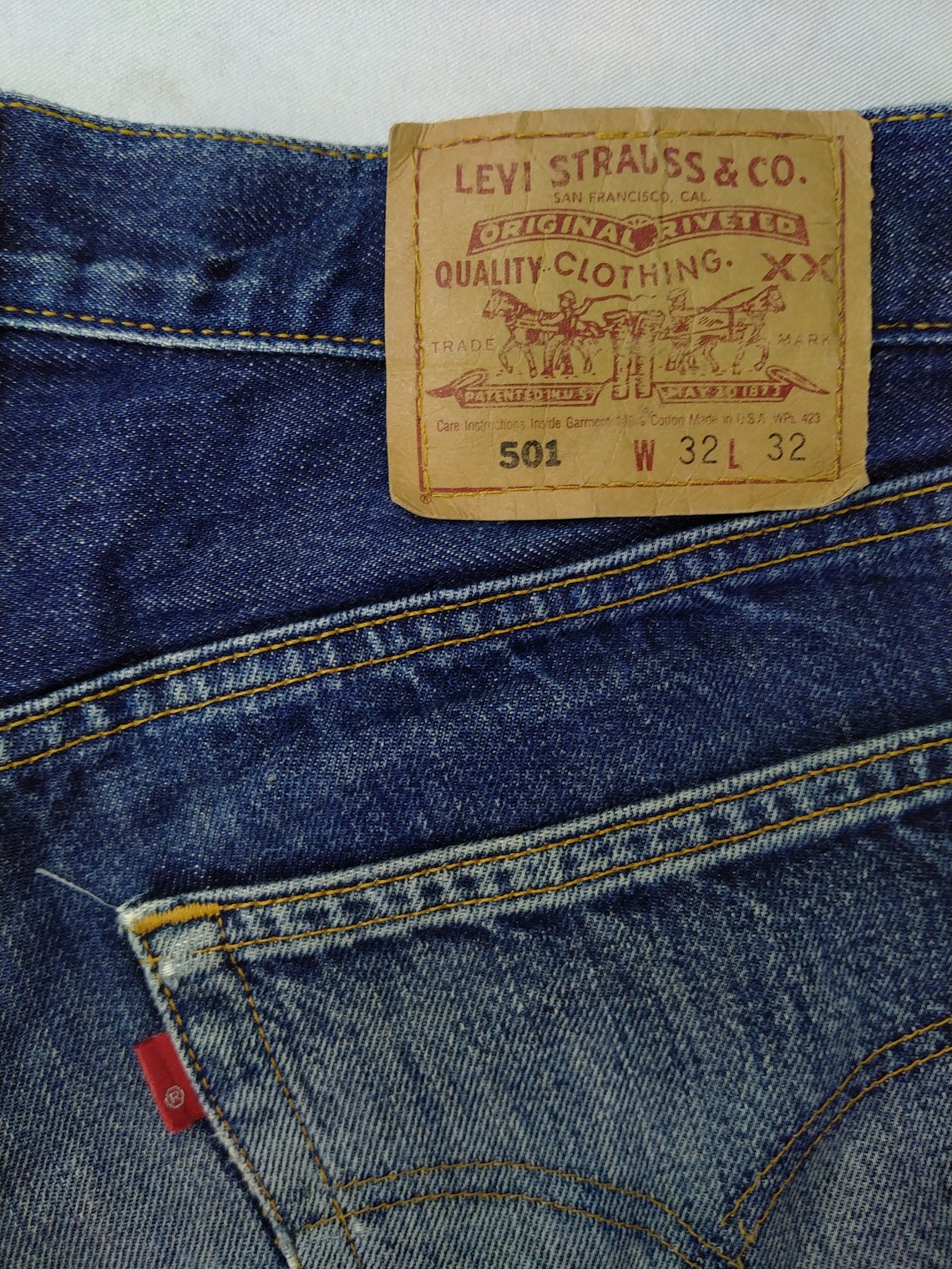 90s Vintage Levi's 503 Patch Distressed Denim 31x31.5 Red | Etsy
