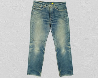 33x27.5 Vintage Levi&#39;s 501 Jeans Rusty Blue Denim Red Tab Faded Denim Grunge Style Vintage Denim Unisex Jeans