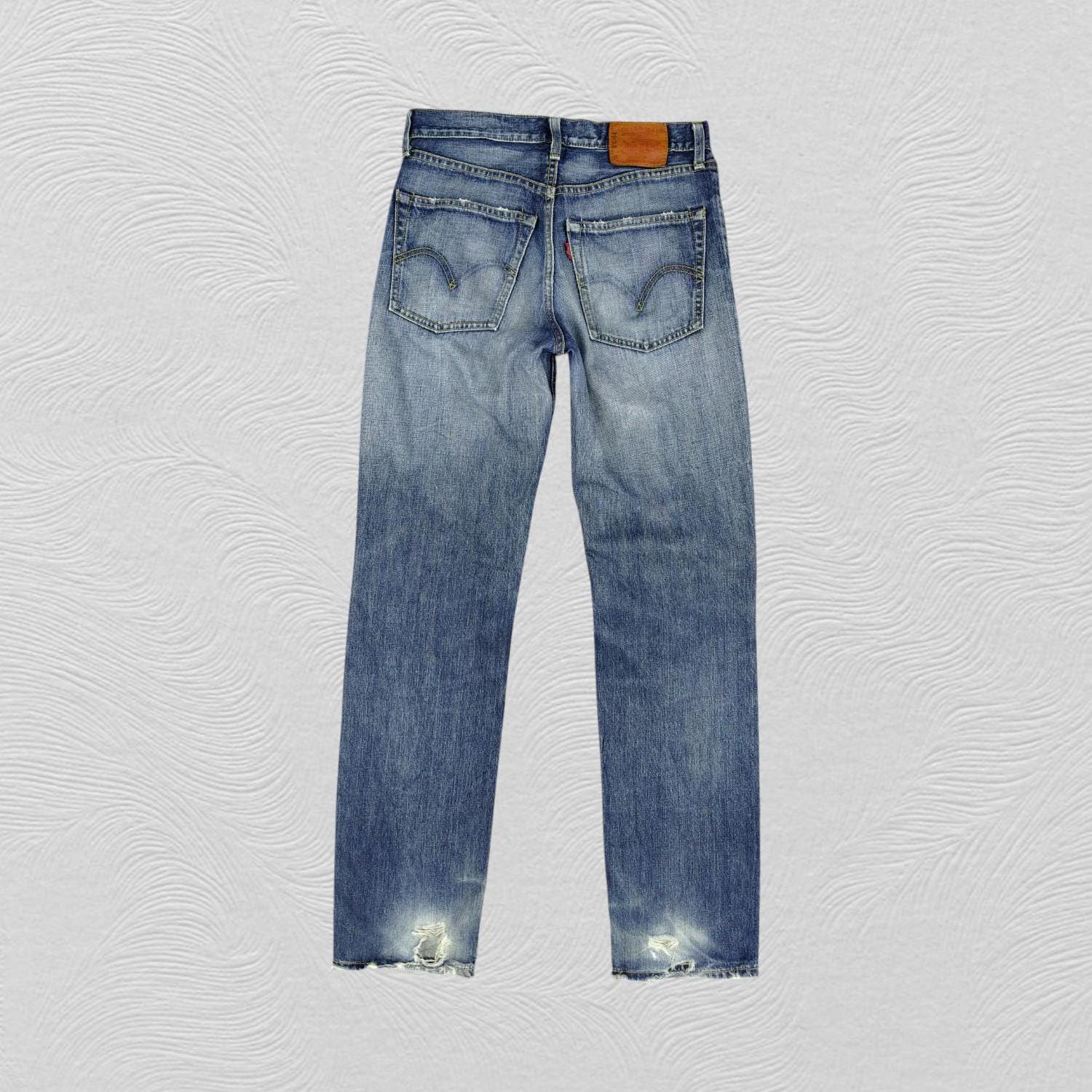 29x32.5 Vintage Levi's 502 Jeans Faded Blue Denim Red Tab