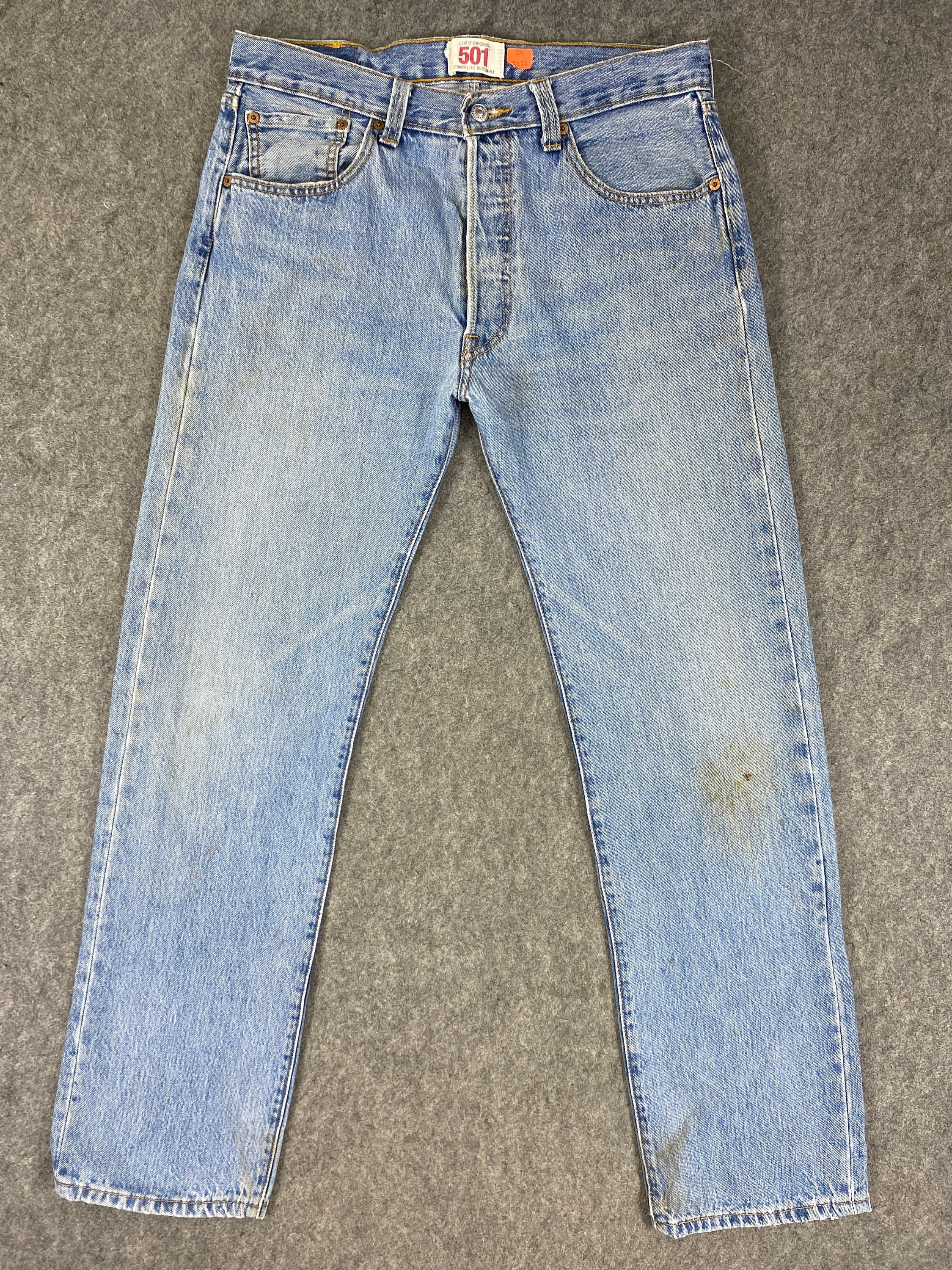 Vintage Levi's 501 Jeans 33x32 Dirty Blue Denim Red Tab | Etsy
