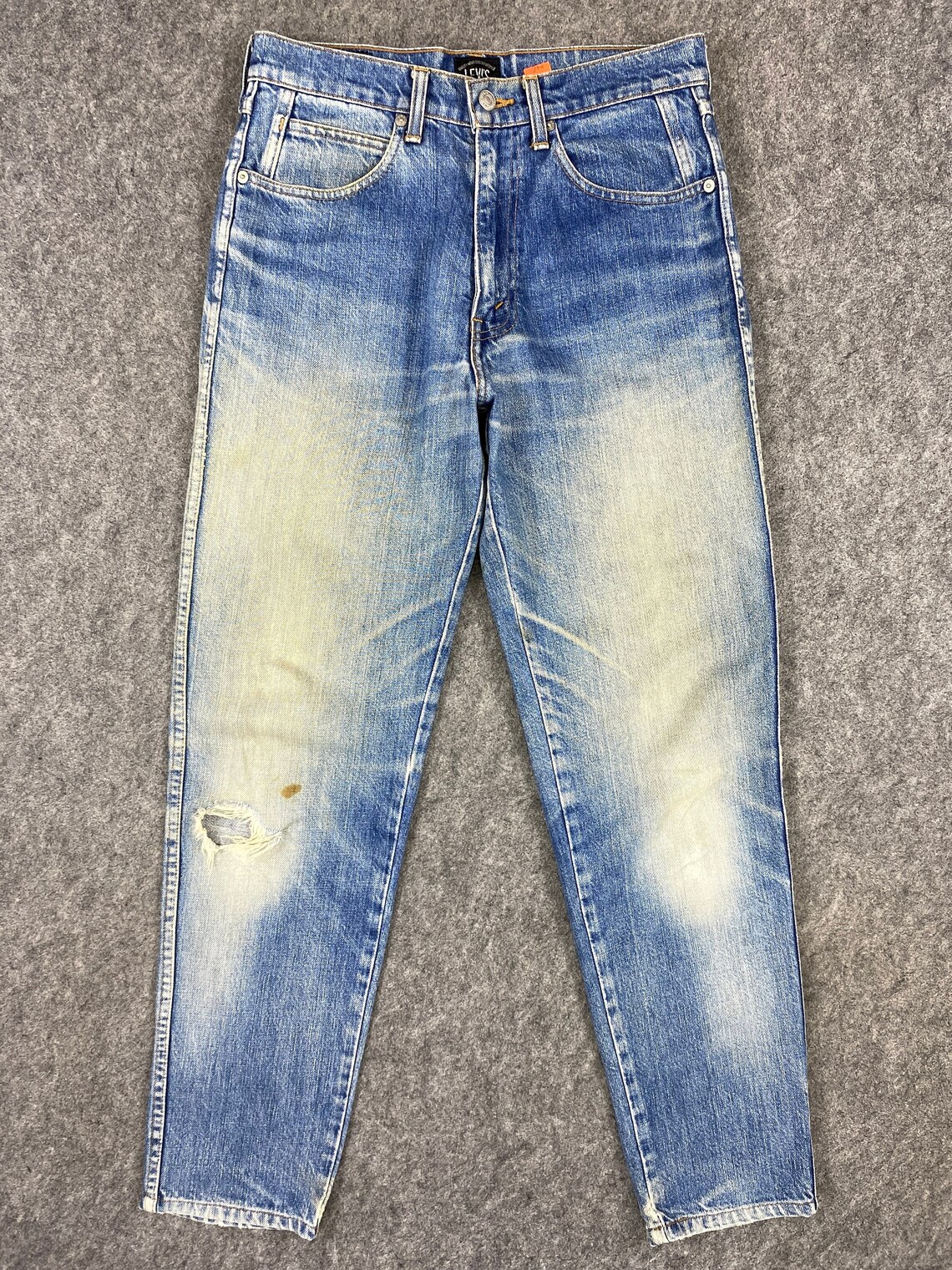 Vintage 90s Levis 635 Jeans W30 L29.5 Made in Japan Black Tab Distressed Fade High Waist Tapered Leg Denim Pants, Foto 3 von 5