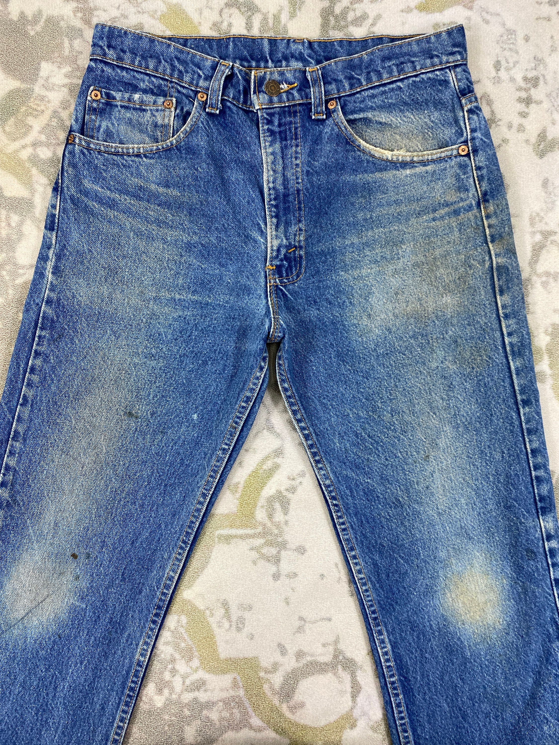 【DEARMINE】Les Vintage Dirty Denim Vintage 90s Distressed Dirty Denim Jeans Ripped Jeans Grunge