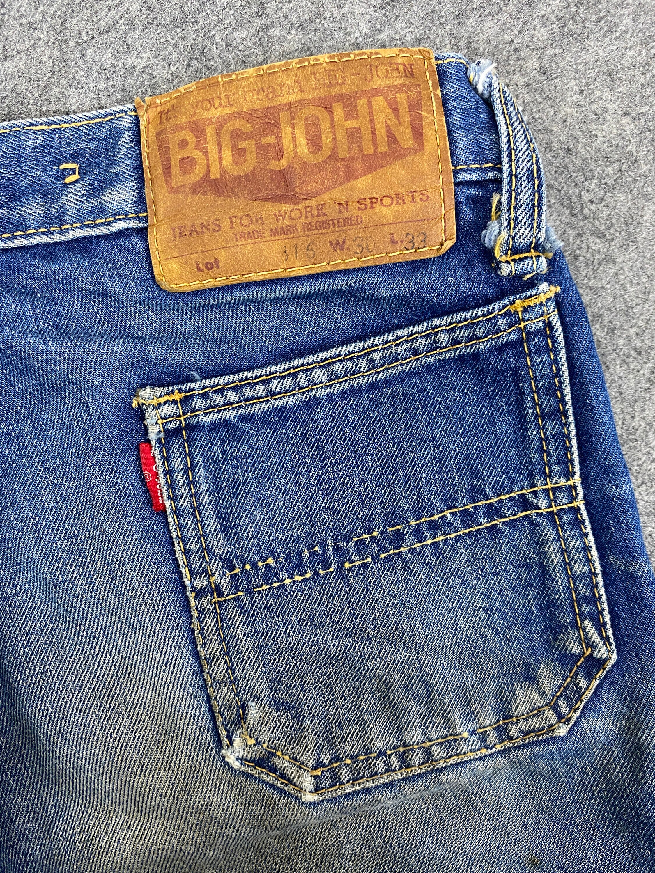 29x28.5 Faded Blue Vintage Big-john Bell Bottom Flare Bush