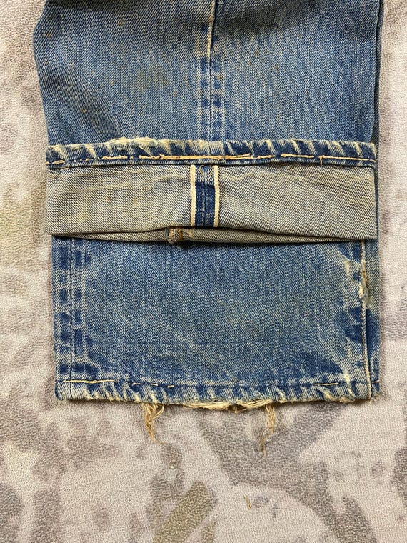 34x31.5 Redline Distressed Blue Vintage Levis 501 Big E