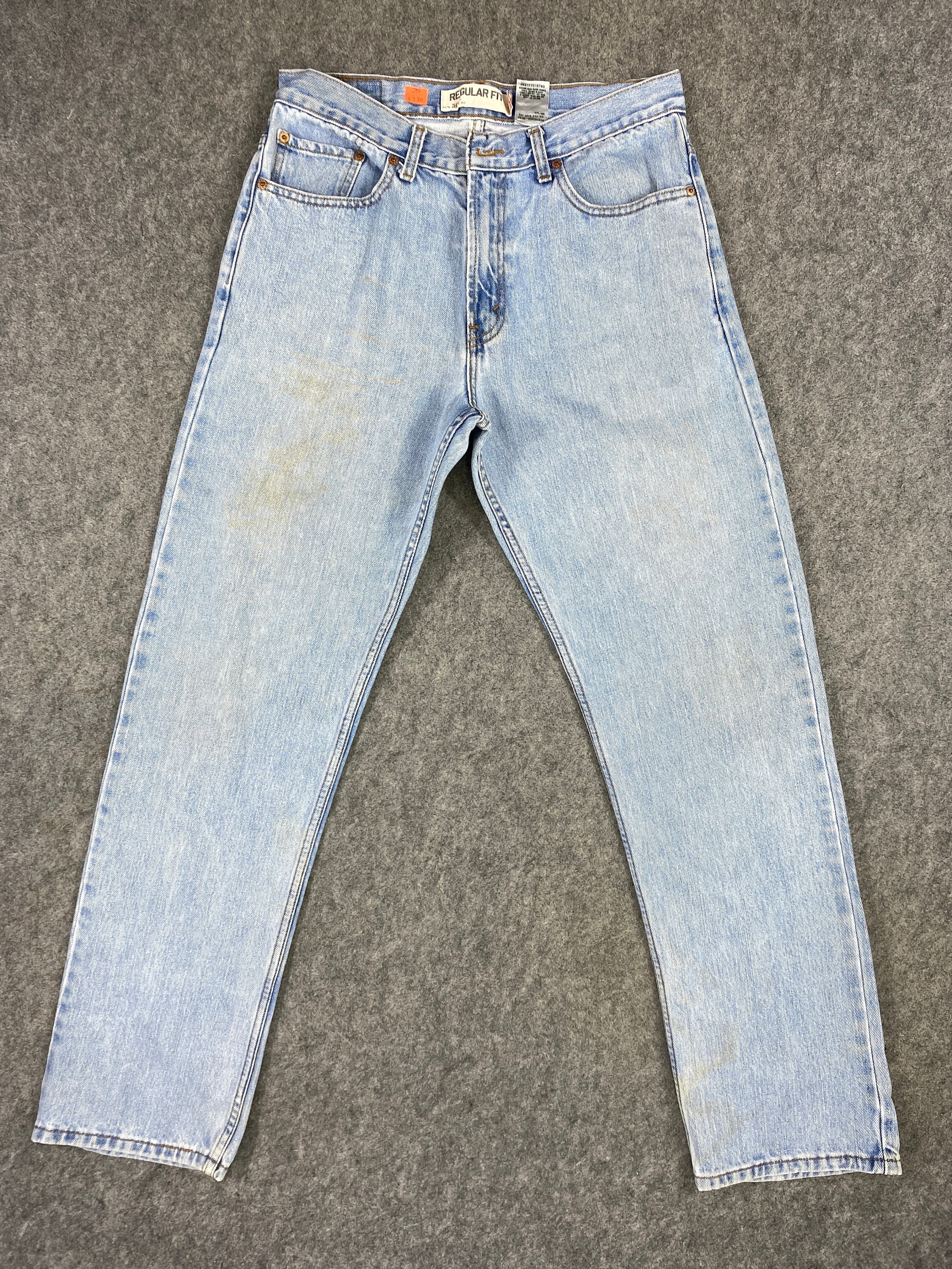 Vintage Levi's 505 Jeans 31x32 Light Blue Wash Denim Red | Etsy
