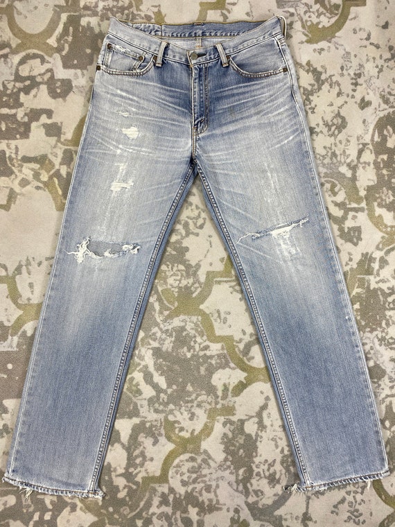 Ripped Vintage Levi's 702 Jeans 34x32.5 Denim JN … - image 1