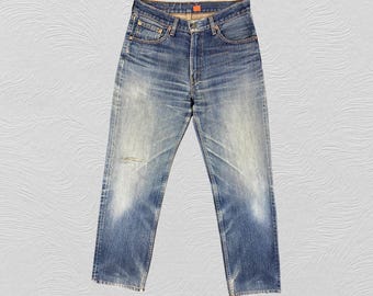 size 31x30.5 Vintage Levi's 502 Jeans Distressed Blue Denim Red Tab Faded Denim Grunge Style Vintage Denim Unisex Jeans W31