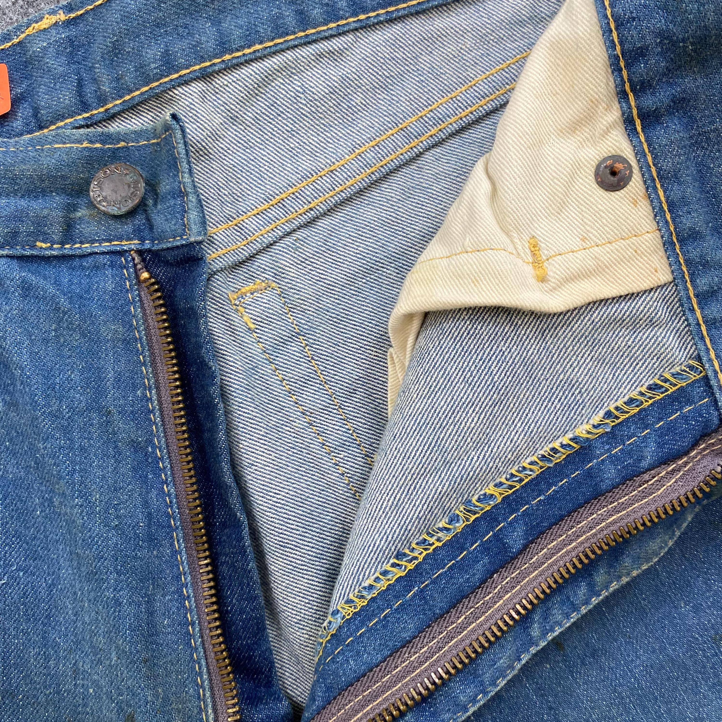 Vintage 70s BISON Bell Bottom Jeans - Rare Japanese Denim Flare 