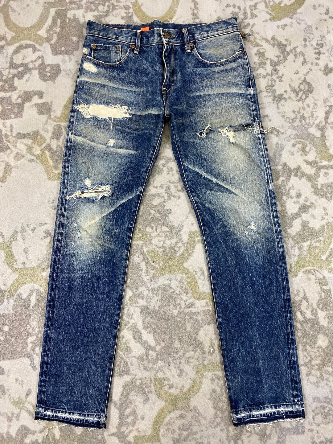 Jean Edwin Japanese Selvedge Délavé Bleu Clair - Taille S Slim Femme Vintage