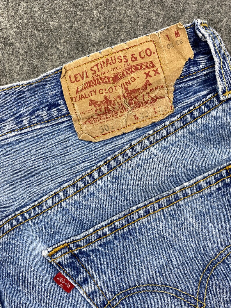 Vintage Levi's 501 Jeans 33x30 Mid Blue Denim Red Tab - Etsy