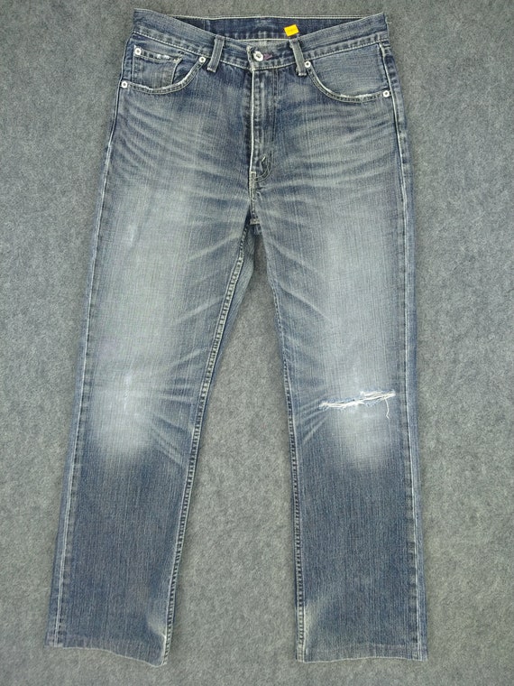 Vintage Levi's 507 Dark Blue Distressed Denim 30x29.5 Red | Etsy