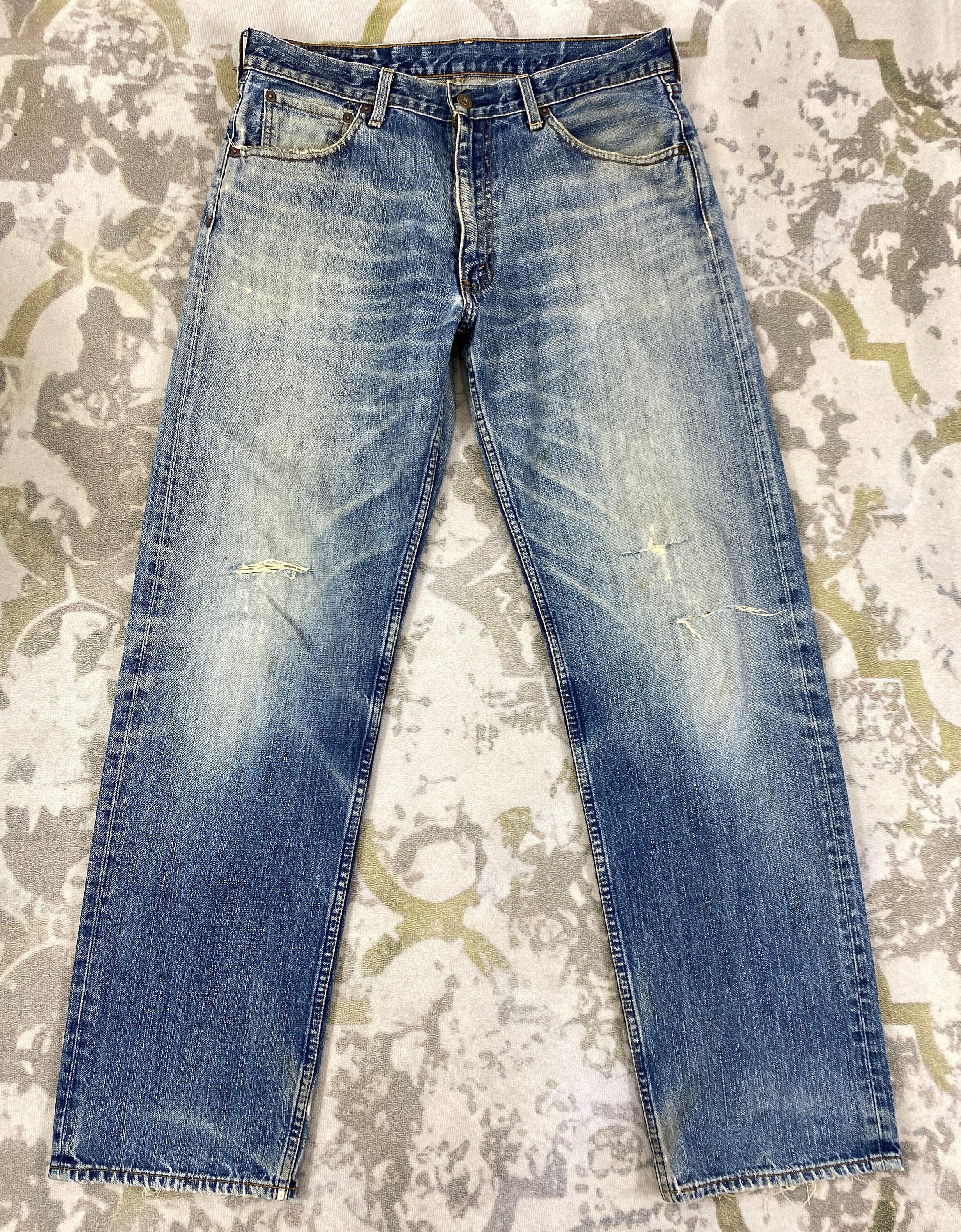 34x33 Vintage Levis 503 Jeans JN2934 Denim Blue Distressed