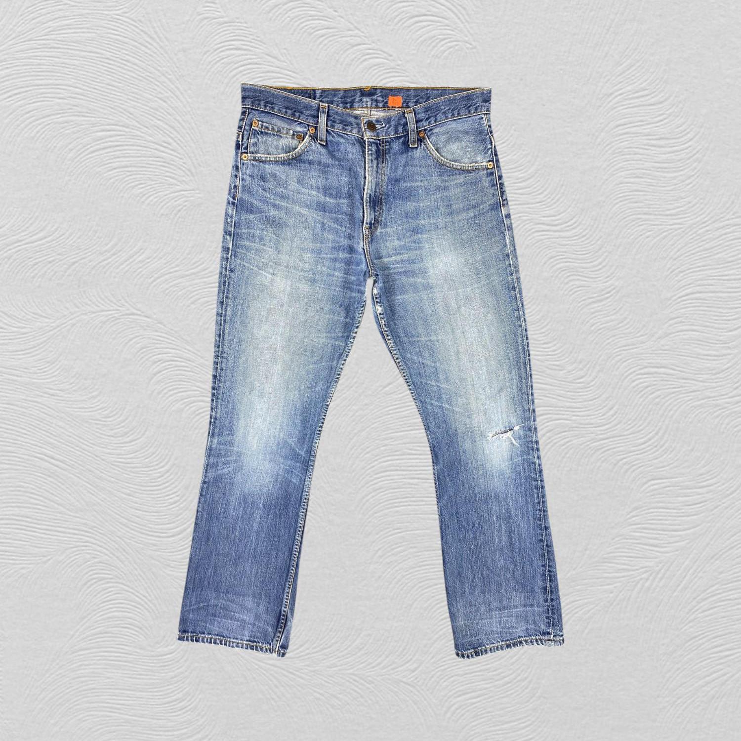 34x32 Vintage Levi's 507 Jeans Distressed Blue Denim Red Tab Faded