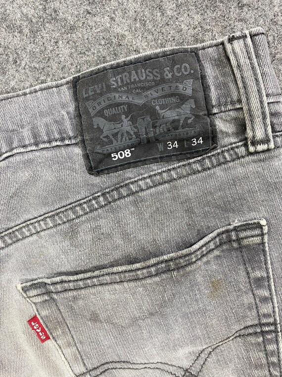 35x32.5 Vintage Levi's 508 Jeans Light Grey Wash … - image 9