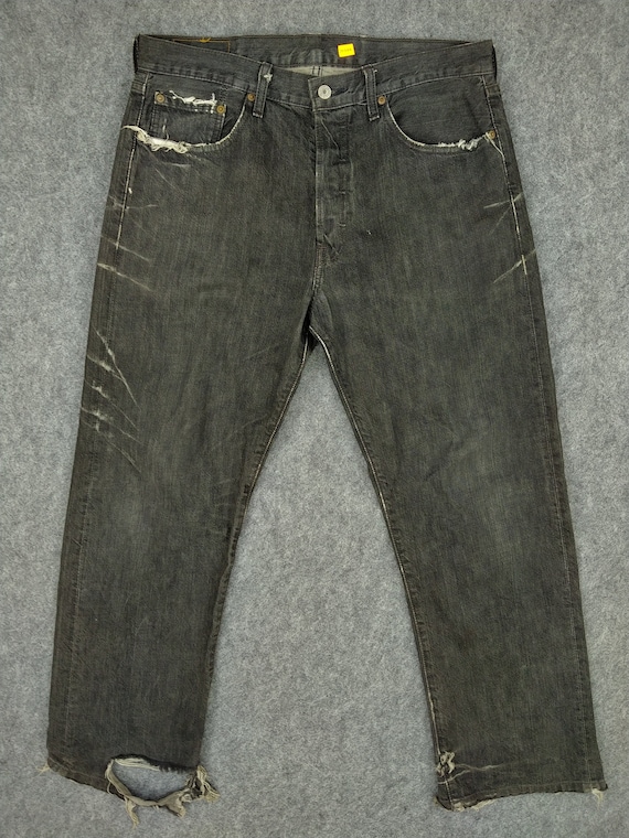 Vintage Levi's 501 Black Denim 34x29 Red Tab Fade… - image 1