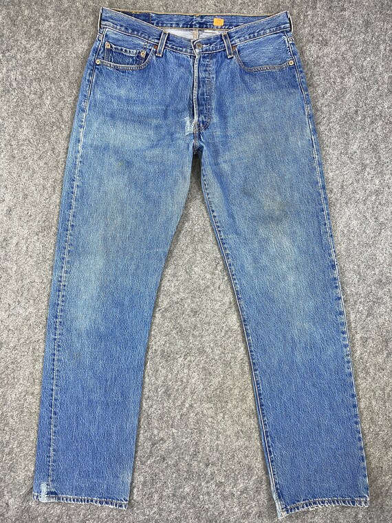 Vintage Levi's 501 Jeans 33x34.5 Blue Denim Red Tab Faded | Etsy