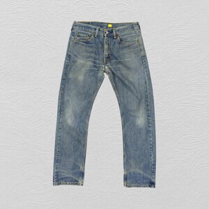 31x29.5 Vintage Levi&#39;s 505 Denim Red Tab Faded Denim Grunge Style Vintage Denim Unisex Jeans