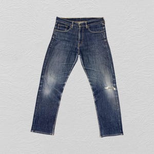 34x30 Vintage Levi&#39;s 505 Jeans Faded Blue Denim JN 2510 Dark Blue Denim Red Tab Faded Denim Grunge Style Vintage Denim Unisex Jeans