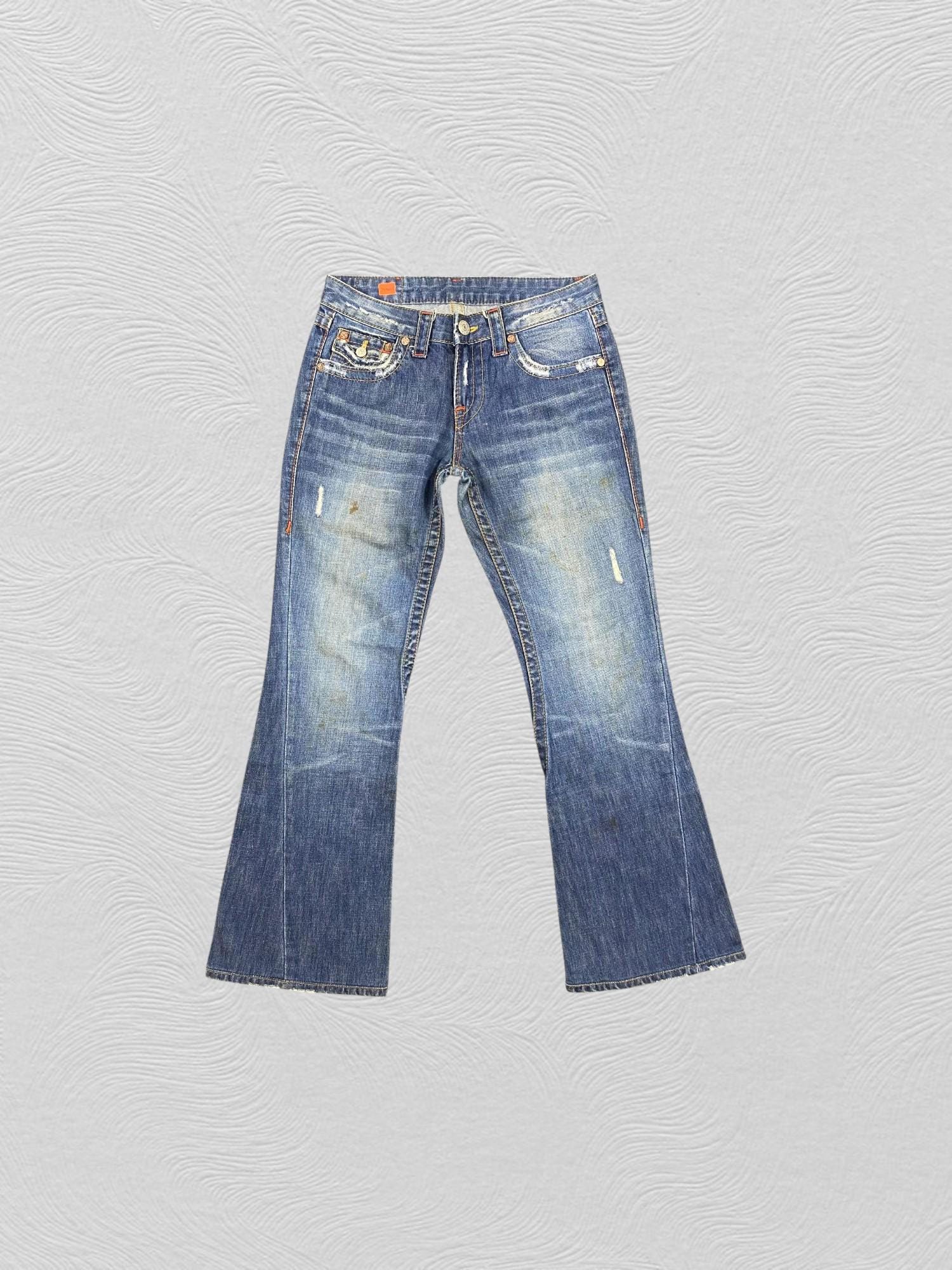 Vintage True Religion Joey Super T Flare Jeans Womens Size 28 Y2K