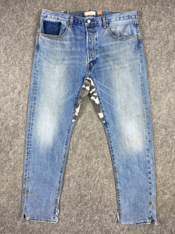 Levi's 501 Alter Taper Jeans 38x32 Distressed Blue
