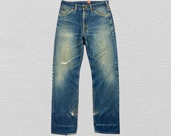 Size 31x32.5 80s Redline Distressed Blue Vintage Lee Jeans Denim Blue Distressed Denim Faded Denim Grunge Style Vintage Denim Unisex W31