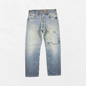 32x29.5 Faded Blue Vintage Levi&#39;s 501 Jeans Denim-JN3961 Blue Distressed Denim Faded Denim Grunge Style Vintage Denim Unisex Jeans