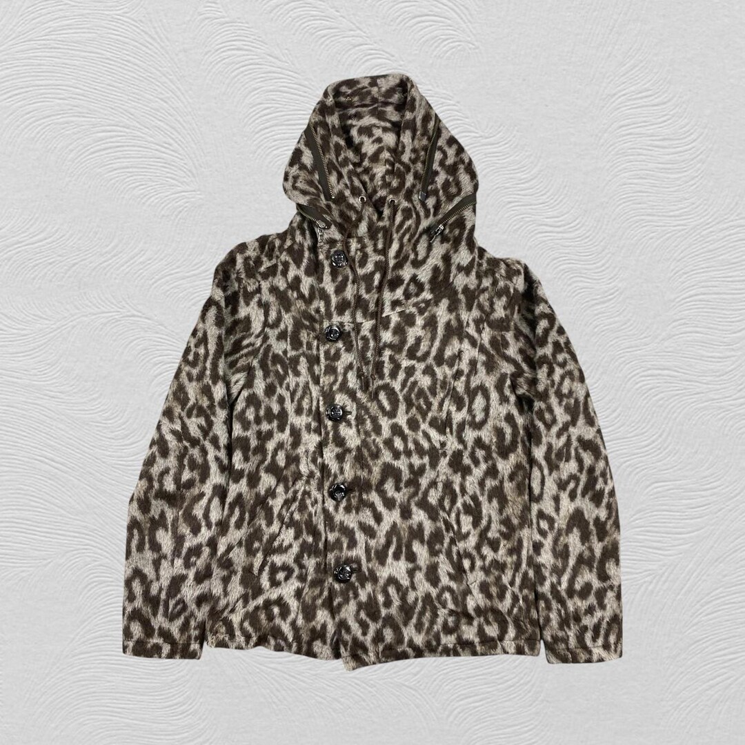 Vintage Tornado Mart Leopart Hoodie Fleece Jacket Fit Small Thrift