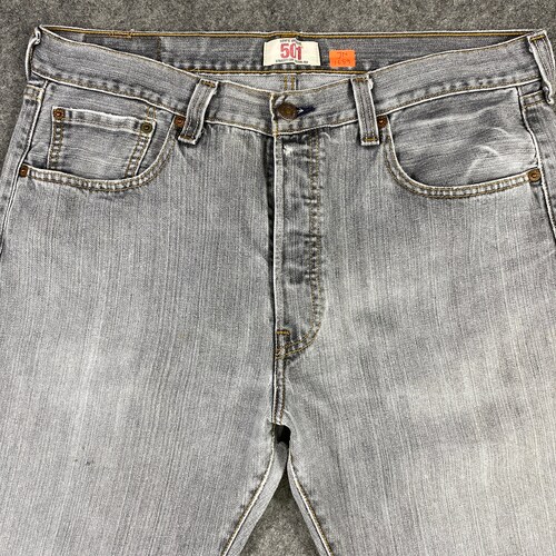 Vintage Levi's 501 shops Jeans 34x29.5 Light Grey Denim Red Tab Faded Denim Grunge Style Vintage Denim Unisex Jeans
