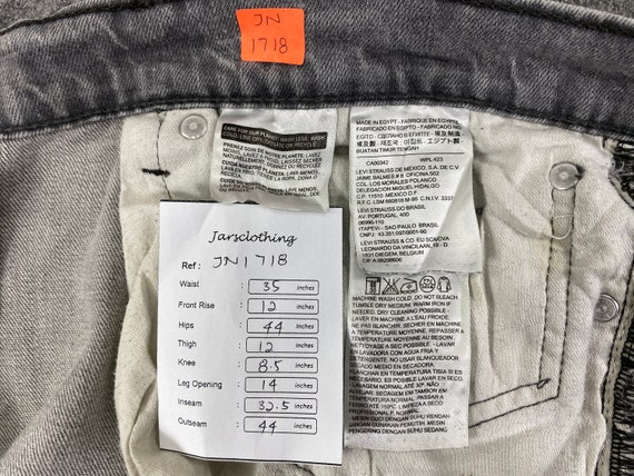 35x32.5 Vintage Levi's 508 Jeans Light Grey Wash … - image 8