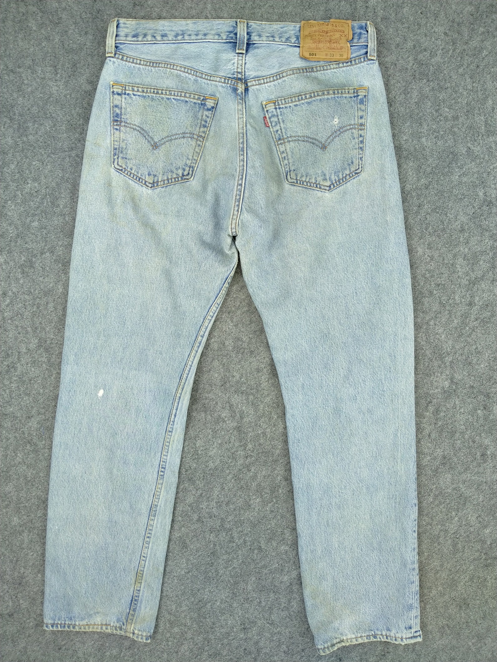 Vintage Levi's 501 Dirty Ripped Denim 32x30 Red Tab Faded Button Fly ...