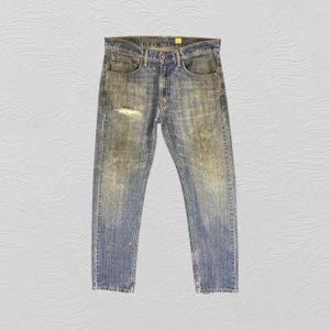34x33 Vintage Levi&#39;s 505 Jeans Dirty Used Blue Denim Red Tab Faded Denim Grunge Style Vintage Denim Unisex Jeans