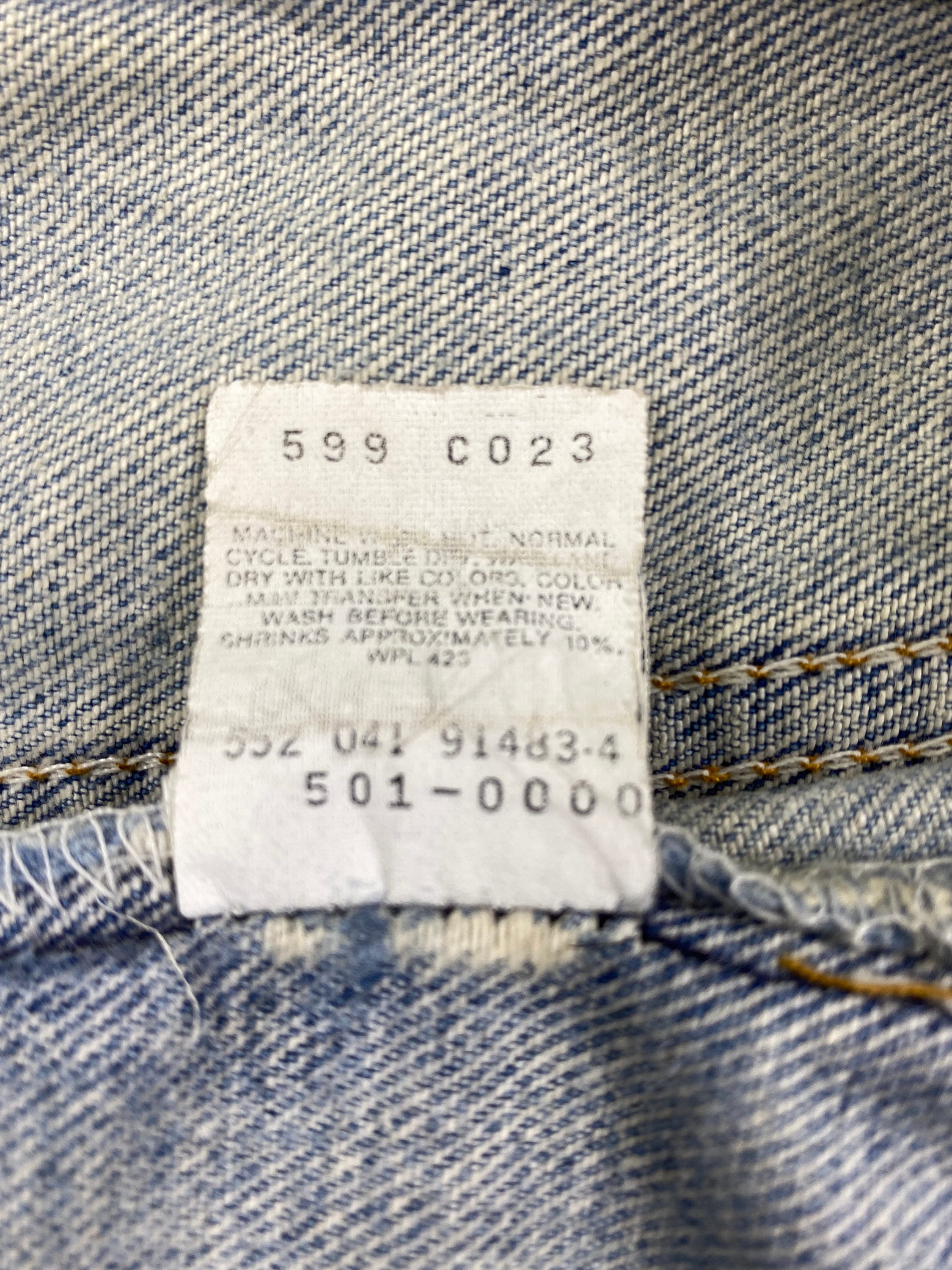 Vintage Levi's 501 Jeans 34x32.5 Light Blue Wash Denim Red - Etsy