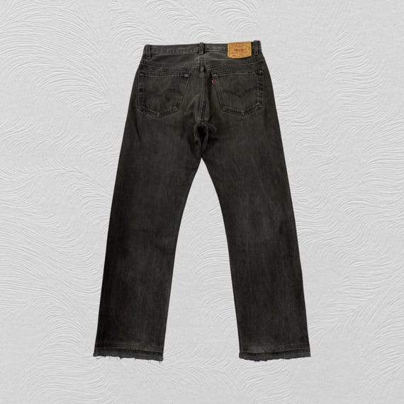 Vintage 90s Levis 501 Black Denim Jeans Made in USA 1994 Faded 