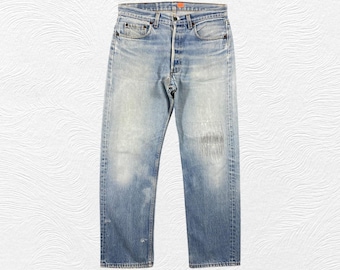 Size 32x29 80s Faded Blue Vintage Levi's 501 Jeans Denim-JN3960 Blue Distressed Denim Faded Denim Grunge Style Vintage Denim Unisex W32