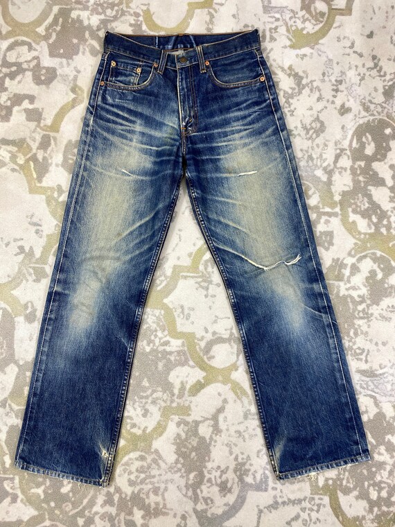 Faded Blue Monogram Patch Jeans - Ready to Wear