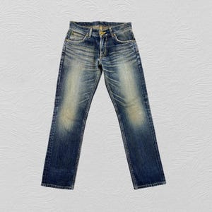 Größe 31x31 Vintage Lee Cowboy Jeans Distressed Denim Hosen Hair on Hide Patch Lee Reiter Blue Jeans Japanischer Stil Arbeitskleidung Rugged Wear