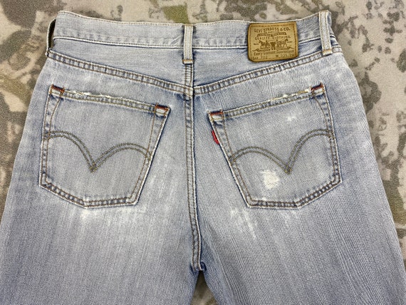 Ripped Vintage Levi's 702 Jeans 34x32.5 Denim JN … - image 4