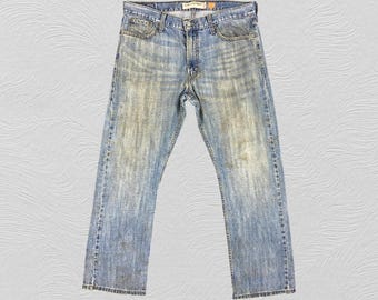 Size 38x32 Vintage Levi's 514 Jeans Dirty Used Blue Denim Red Tab Faded Denim Grunge Style Vintage Denim Unisex Jeans W38