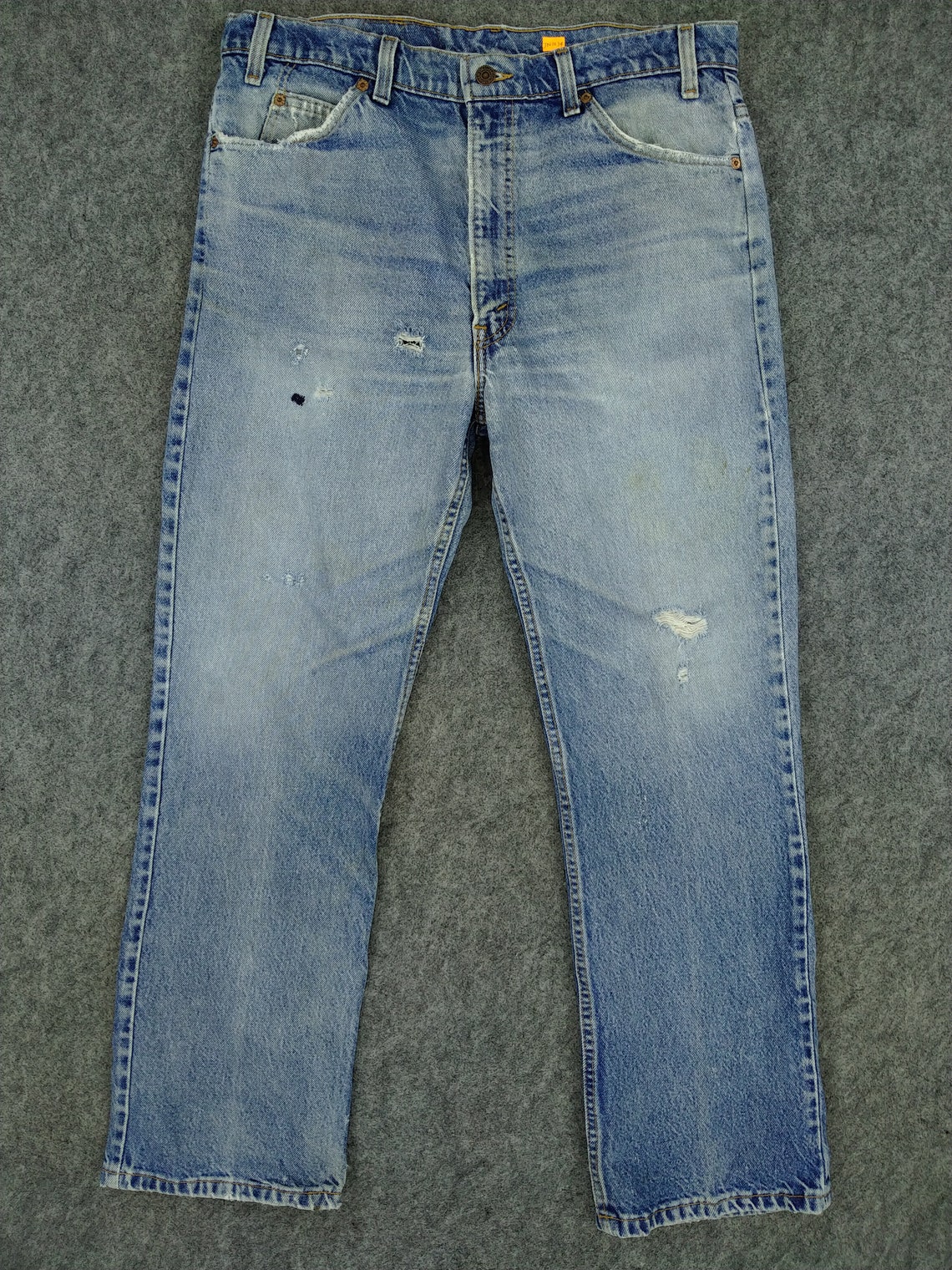 Vintage Levi's 517 Orange Tab Jeans 35x29 Light Wash Denim | Etsy