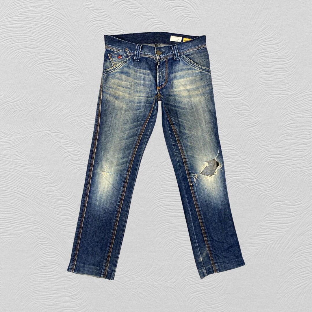 34x30 Faded Blue Vintage Japanese Brand Jeans - JN3058 Denim