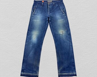 Size 34x33 Vintage Levis 503 Jeans JN2934 Denim Blue Distressed