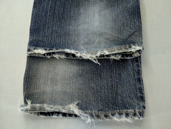 パンツ vintage LEVE'S 502xx 1992indigo denim ds 30x32.5 Vintage Levi's 502 Jeans Distressed Indigo Denim Red