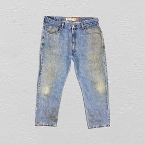38x28.5 Vintage Levi&#39;s 505 Jeans Dirty Blue Denim Red Tab Faded Denim Grunge Style Vintage Denim Unisex Jeans
