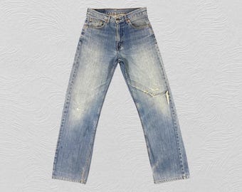 Size 30x31 Distressed Blue Vintage Levi's 512 Jeans Denim Straight Leg Blue Levi's Zipper Jeans Levi's 512 Unisex Levi's 512 Faded Jeans W30